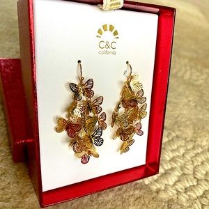 C&C California Gold Butterfly Earrings